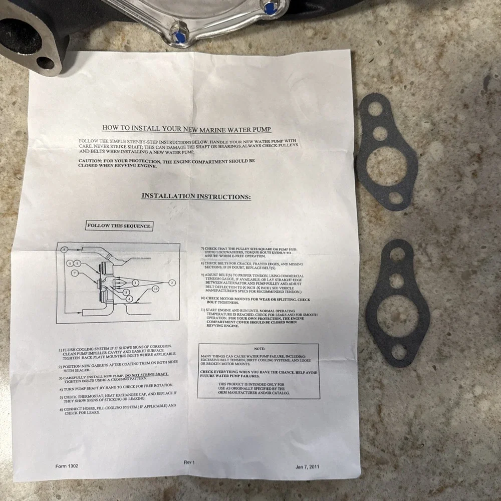 Crusader RA057027 Small Block Circulation Water‎ Pump Replaces RA057018, 7142520